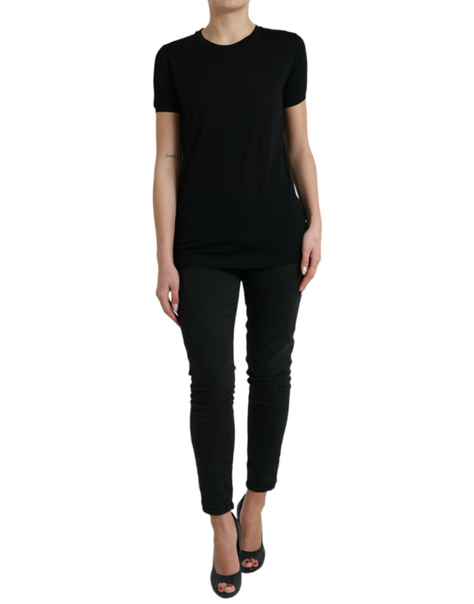 Camiseta elegante de cuello redondo de lana de Dolce & Gabbana