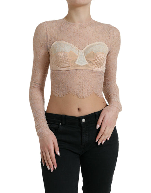 Top corto con bustier y encaje elegante de Dolce & Gabbana