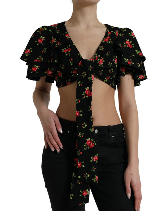Top corto con estampado floral de Dolce & Gabbana Moda de lujo