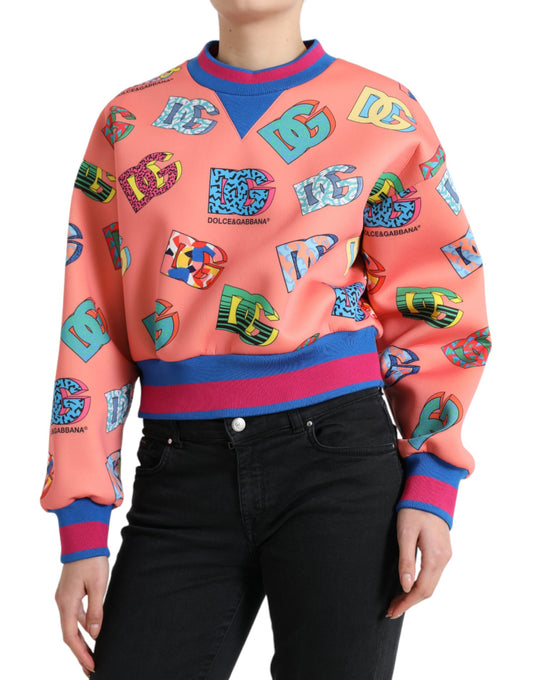 Suéter con logotipo en rosa salmón de Dolce & Gabbana: cuello redondo elegante