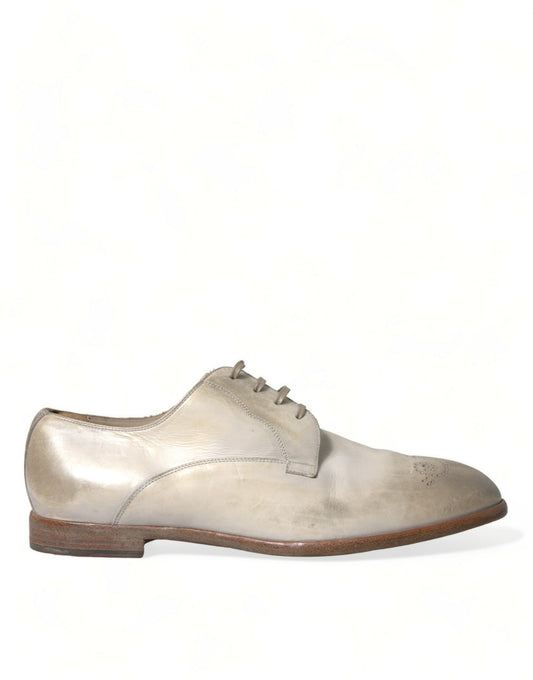 Elegantes zapatos Derby de piel de becerro blanca de Dolce & Gabbana