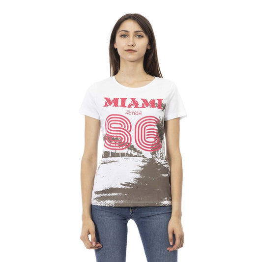 Top de algodón blanco para mujer Trussardi Action