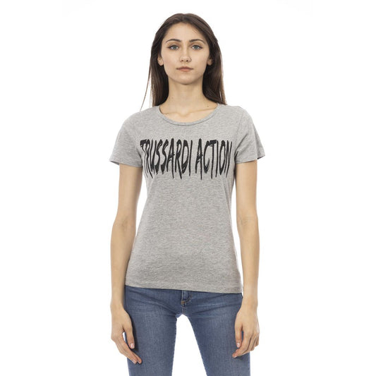 Top de algodón gris para mujer Trussardi Action