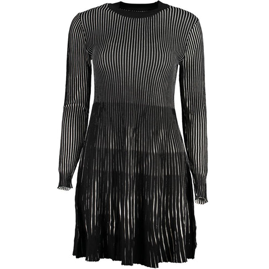 Vestido elegante de cuello alto y manga larga con contraste de Desigual