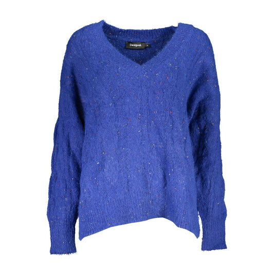 Suéter de cuello en V vibrante con detalles en contraste de Desigual