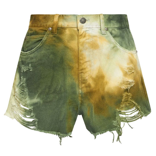 Pantalones cortos de algodón verde militar para mujer de PINKO