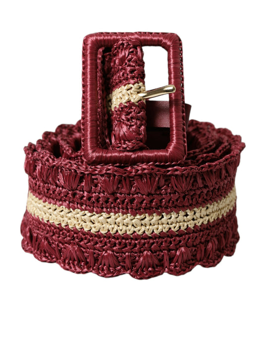 Cinturón de lona Elegance en color granate de Dolce & Gabbana