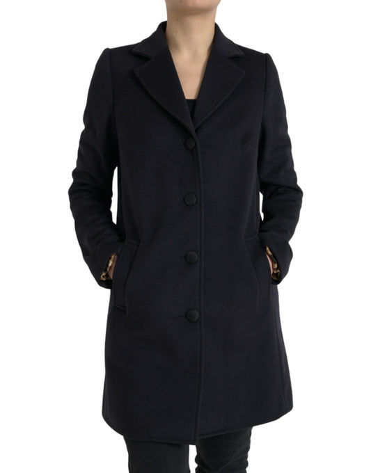 Blazer elegante de mezcla de lana virgen negra de Dolce & Gabbana