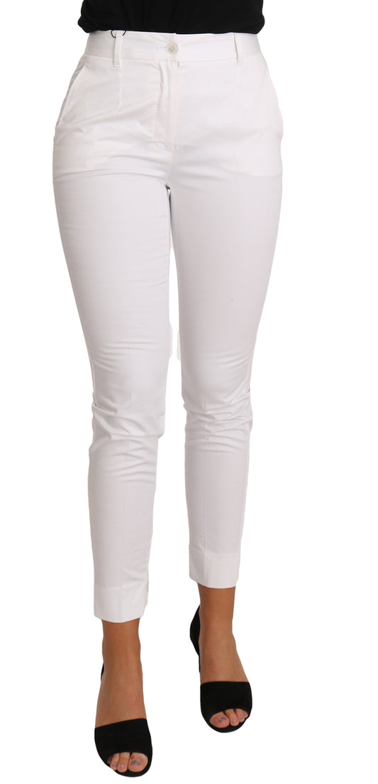 Pantalones de vestir blancos ajustados y elegantes de Dolce & Gabbana