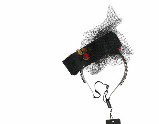 Diadema de red de malla de cristal Sicilia de fresa negra