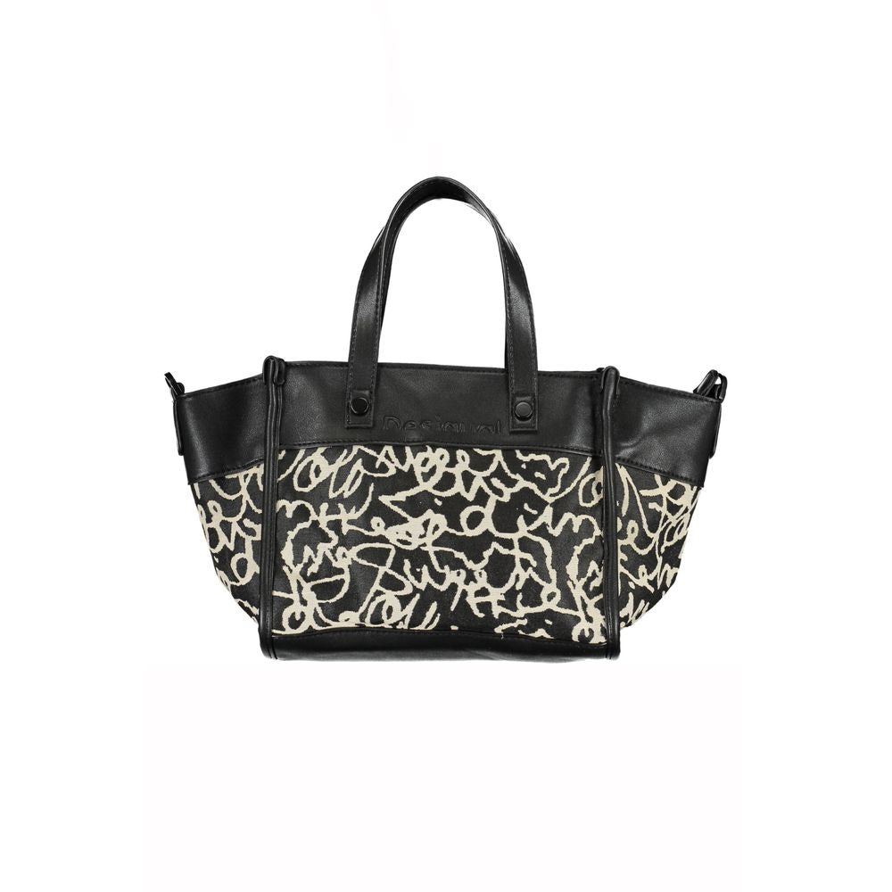 Bolso de mano de poliéster negro Desigual
