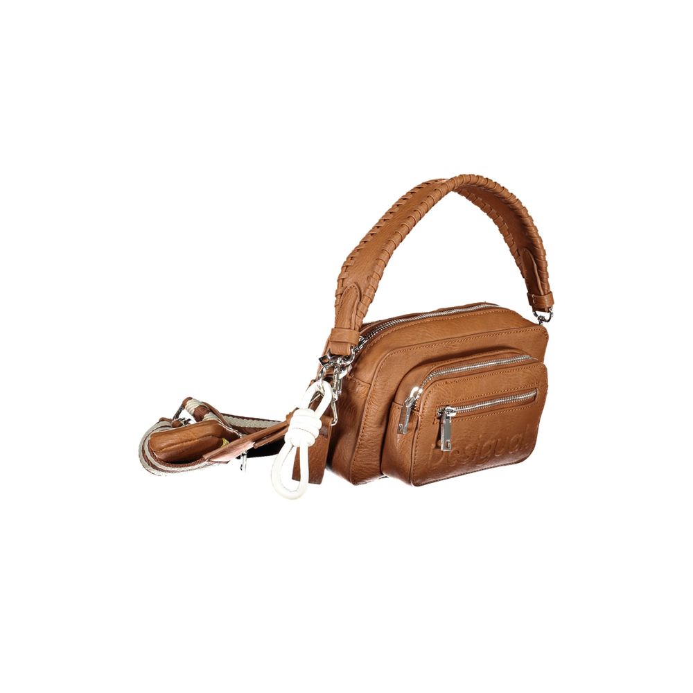 Bolso de mano marrón de polietileno Desigual