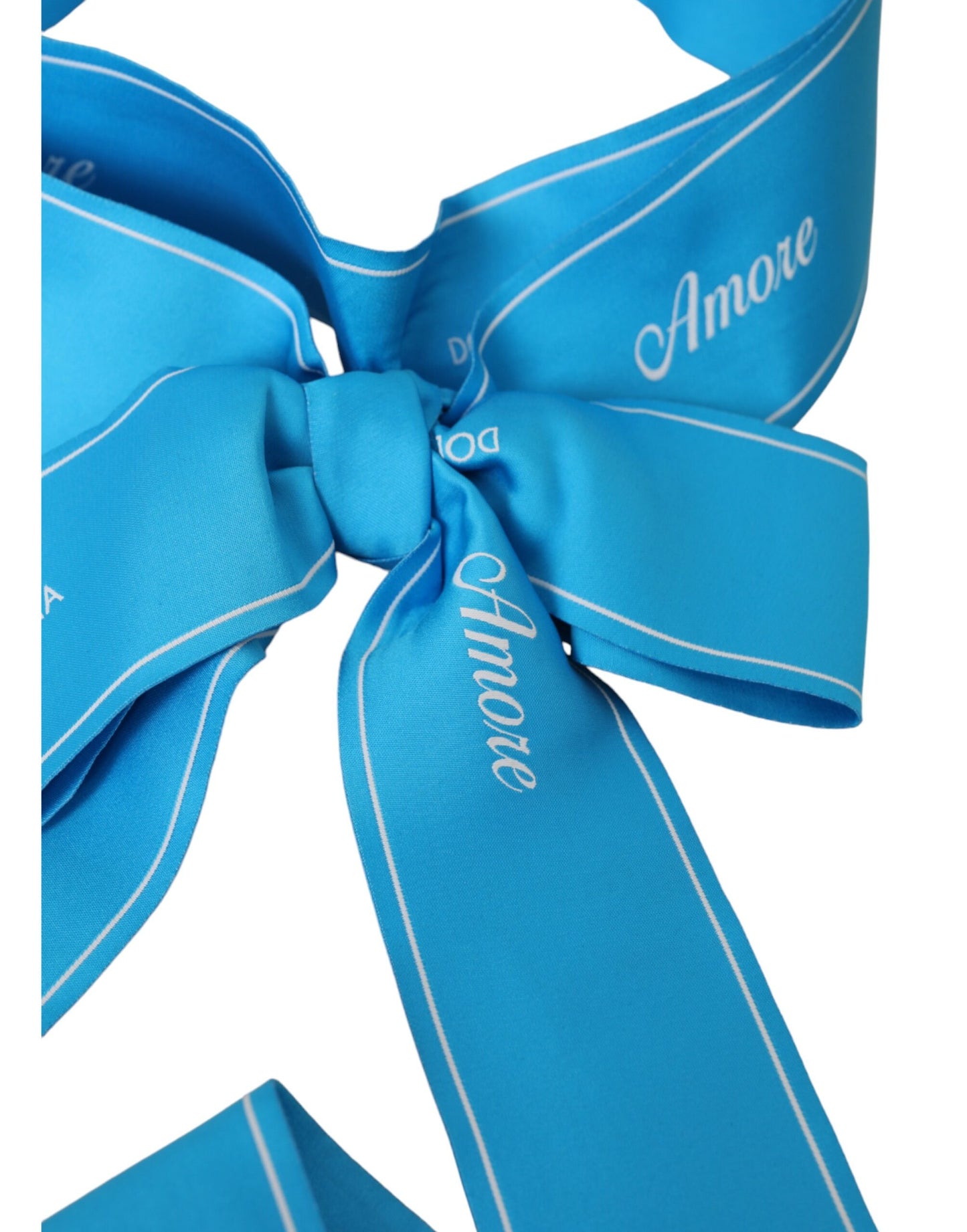 Cinturón ancho AMORE de poliéster azul de Dolce & Gabbana