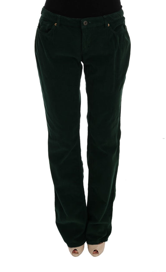 Pantalones elegantes de mezcla de algodón verde de Dolce & Gabbana