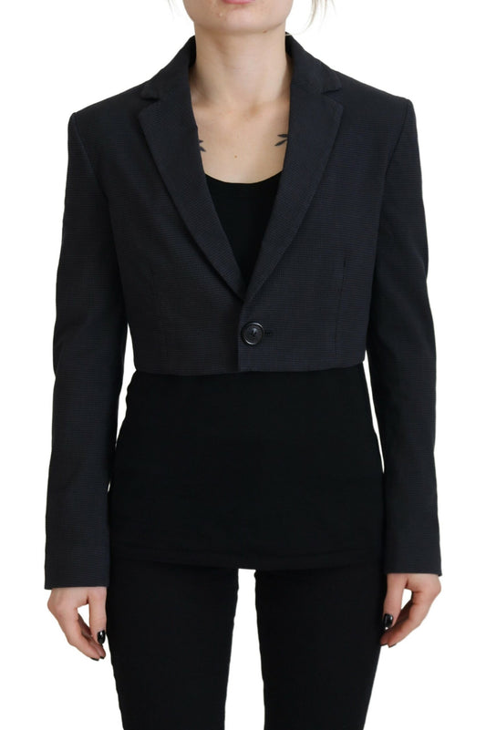 Chaqueta blazer corta con botones de algodón negra de Dsquared²