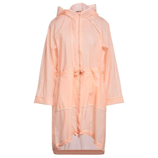 Chaqueta impermeable larga color rosa empolvado de Elisabetta Franchi