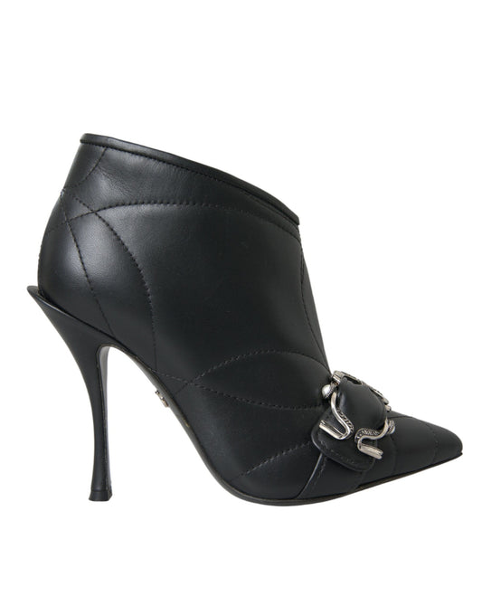 Botas con hebilla y diseño acolchado Devotion en color negro de Dolce & Gabbana