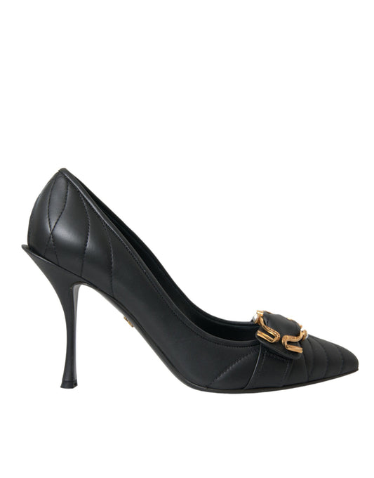 Zapatos de salón con tacón de piel Devotion en color negro de Dolce & Gabbana
