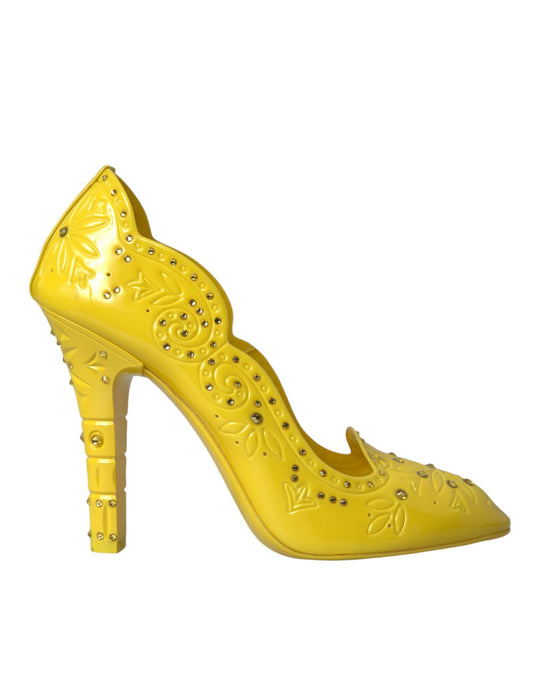 Zapatos de tacón CINDERELLA con cristales amarillos de Dolce & Gabbana