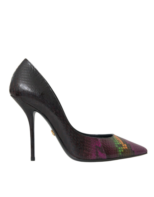 Zapatos de tacón de piel exótica multicolor de Dolce & Gabbana