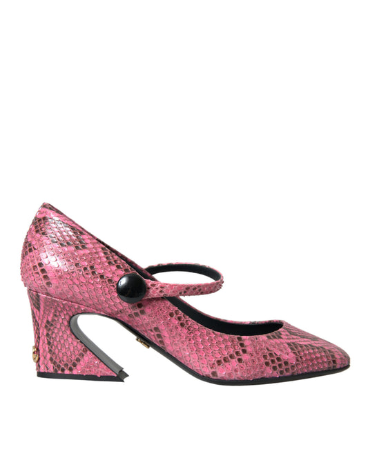 Zapatos de tacón Mary Jane de piel de pitón rosa de Dolce & Gabbana
