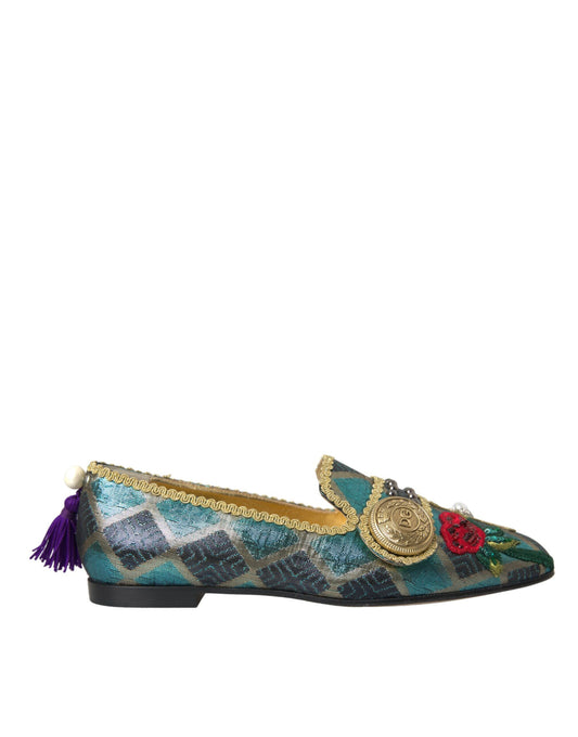 Mocasines con adornos de jacquard multicolor de Dolce & Gabbana