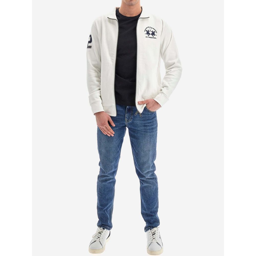 Suéter de algodón blanco La Martina