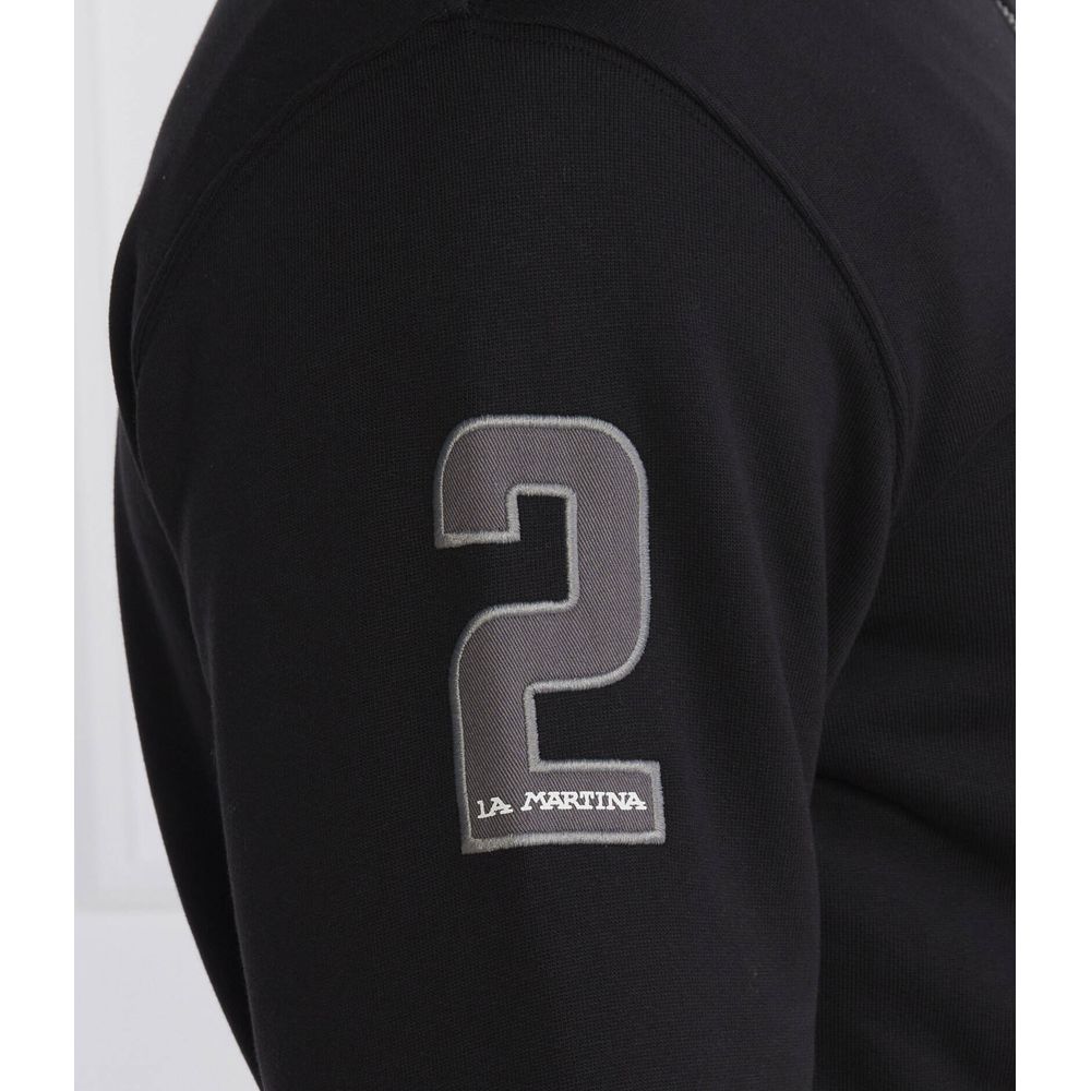Suéter de algodón negro La Martina