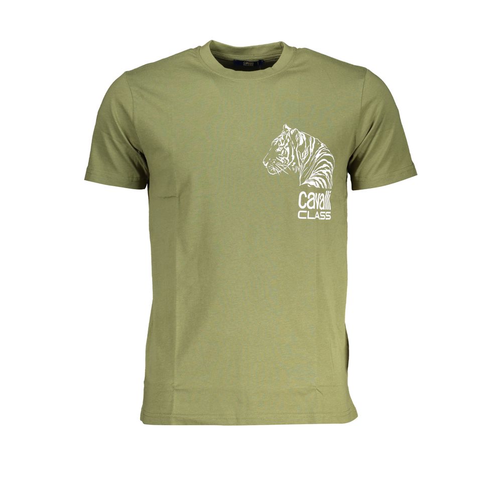 Camiseta de algodón verde Cavalli Class