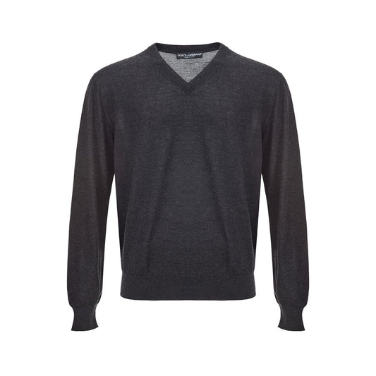 Suéter elegante de cachemira gris de Dolce & Gabbana para hombre