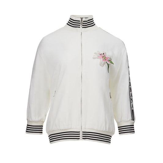 Suéter elegante de punto de algodón blanco de Dolce & Gabbana