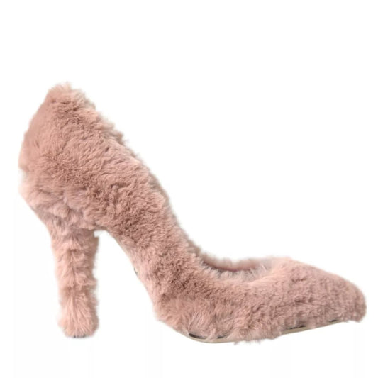 Zapatos de tacón de piel sintética en color rosa claro de Dolce & Gabbana