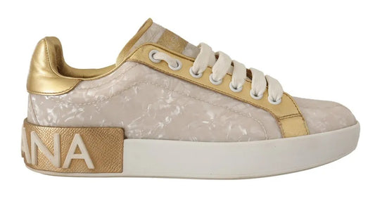 Zapatillas deportivas blancas Portofino con nácar de Dolce & Gabbana
