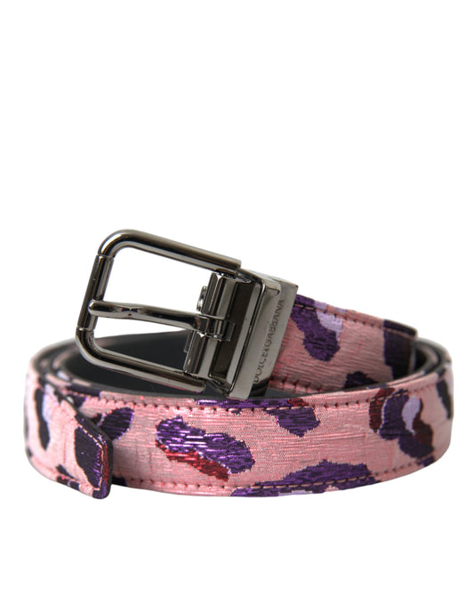 Cinturón con hebilla de metal y piel jacquard multicolor de Dolce & Gabbana