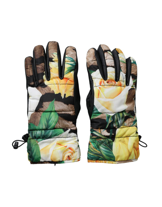 Guantes largos hasta la muñeca con diseño floral multicolor de Dolce & Gabbana