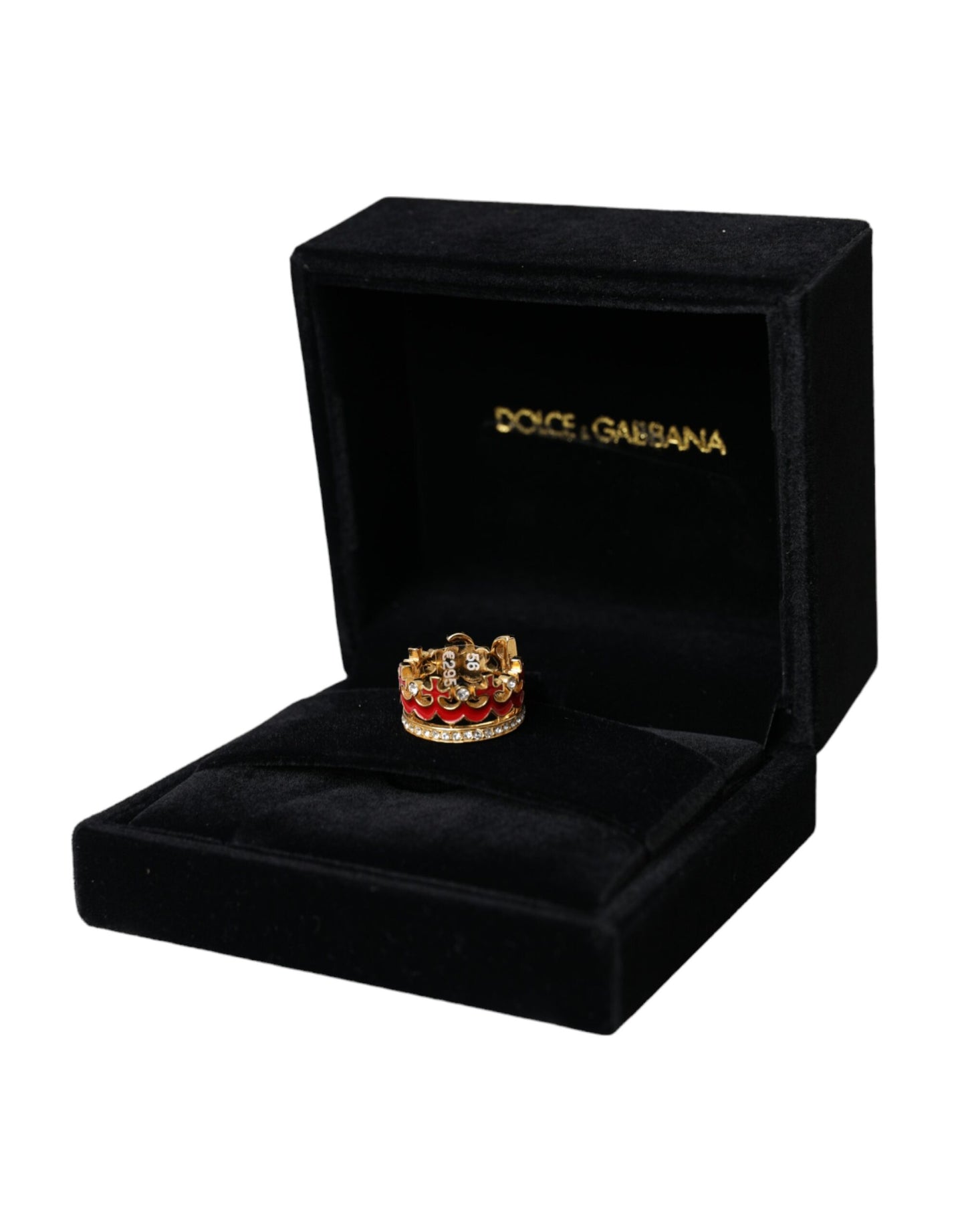 Anillo llamativo DG CROWN de latón con cristales esmaltados en tono dorado de Dolce & Gabbana