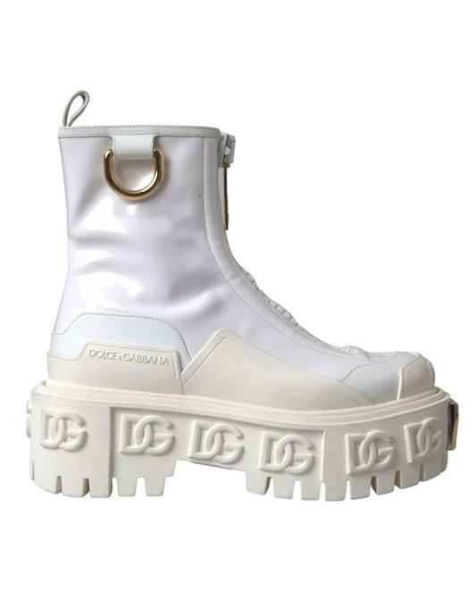 Botines con logo de goma y cuero blanco de Dolce & Gabbana