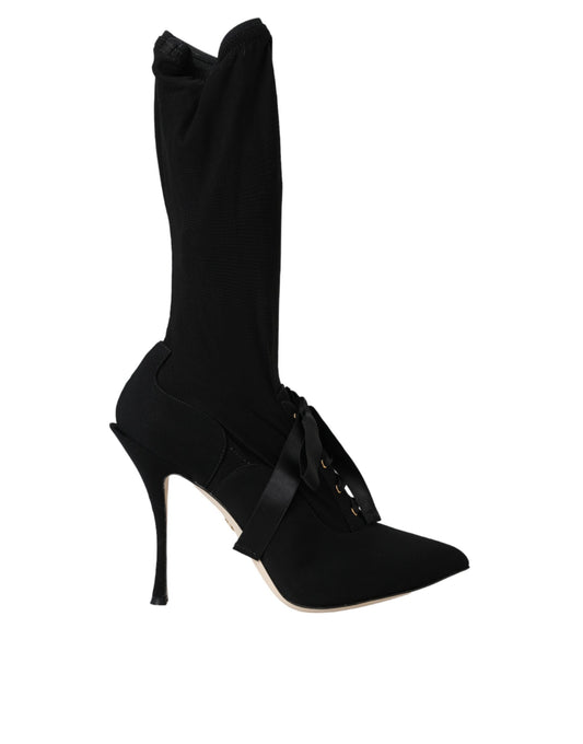 Zapatos negros con tacón de aguja y botas de media caña de Dolce & Gabbana