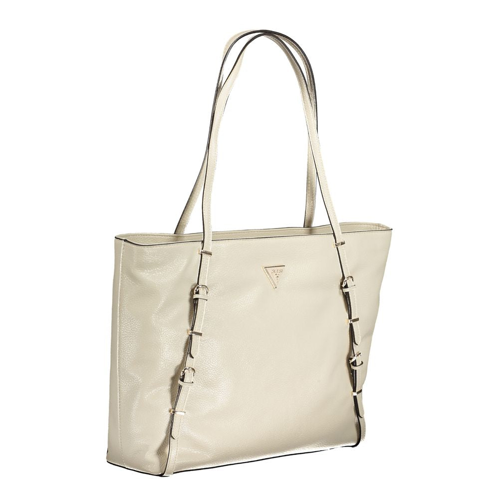 Bolso de mano de polietileno beige