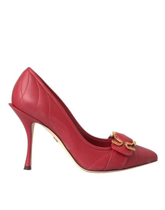 Zapatos de salón con tacón de piel Devotion en color rojo de Dolce & Gabbana