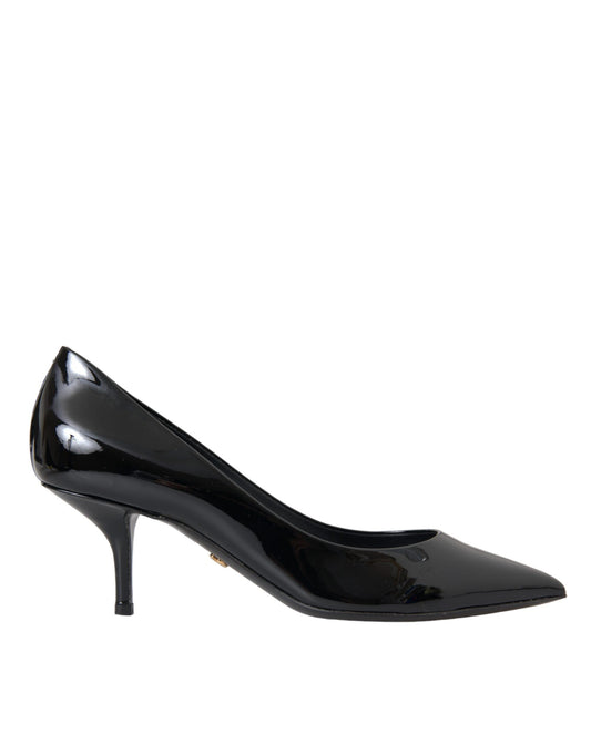 Zapatos de salón con tacón de charol negro de Dolce & Gabbana