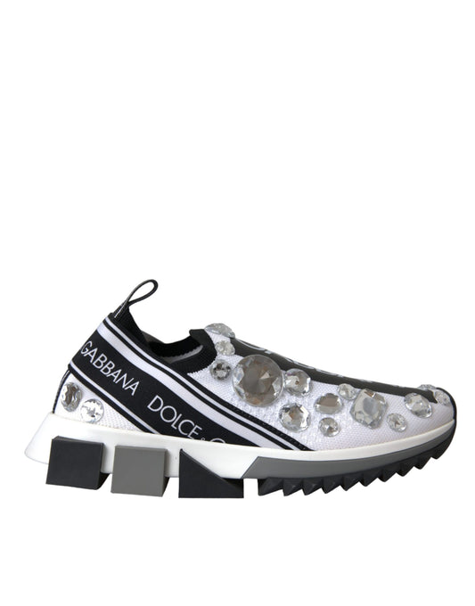 Zapatillas deportivas blancas con cristales Sorrento de Dolce & Gabbana