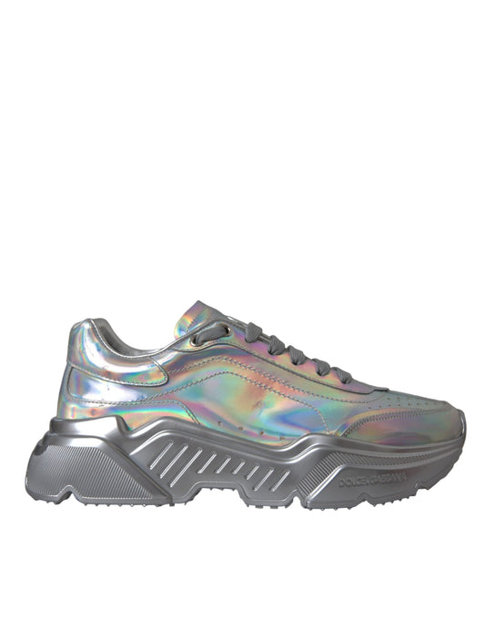 Zapatillas deportivas de piel Daymaster plateadas iridiscentes de Dolce & Gabbana
