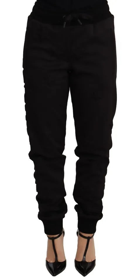 Pantalones deportivos negros de poliéster para mujer de Dolce & Gabbana