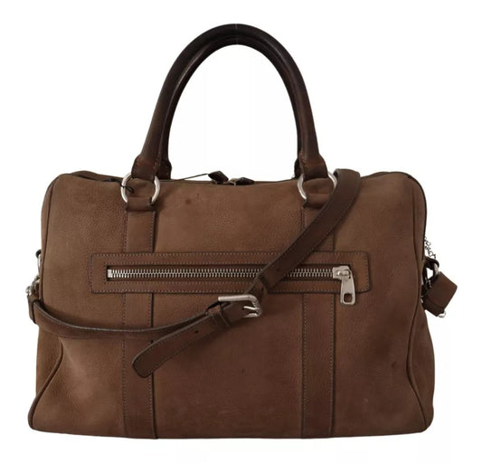 Bolso bandolera de viaje con correa de hombro de cuero marrón de Dolce & Gabbana para el gimnasio para hombre