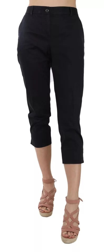 Pantalones capri negros de algodón de Dolce & Gabbana
