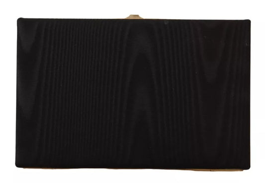Bolso de mano de noche para fiesta con marco dorado y seda negra de Dolce & Gabbana