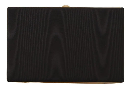 Bolso de mano de noche para fiesta con marco dorado y seda negra de Dolce & Gabbana