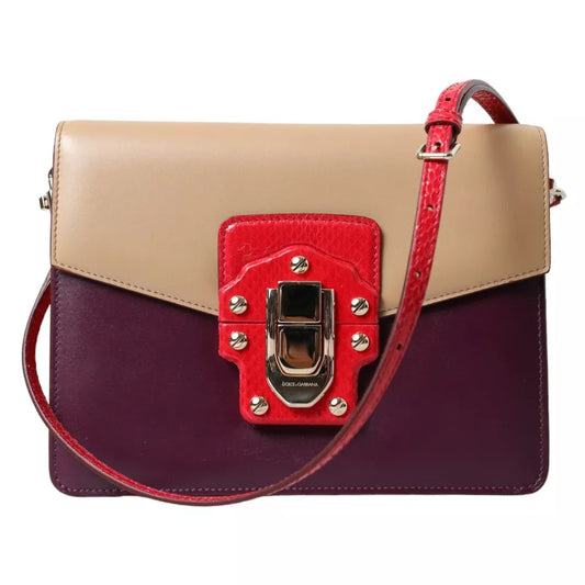 Bolso bandolera de piel cepillada multicolor Lucia de Dolce & Gabbana