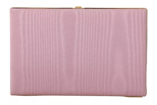 Bolso de mano de noche para fiesta con marco dorado y seda rosa de Dolce & Gabbana